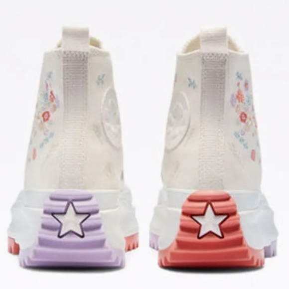 Converse Run Star Hike Hi Platform Embroidered Floral Unisex Sz: /A01583C - Picture 5 of 14